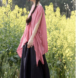 women-summer-silk-cotton-tops-asymmetric-pink-blouse (3)