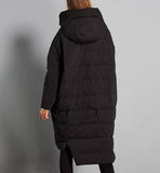 Winter Loose Duck Down Jackets Hooded Warm Women Long Down Coat 2002