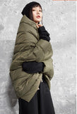 Army Green Women Winter Loose 90% Duck Down Jackets Warm Down Coat Plus Size