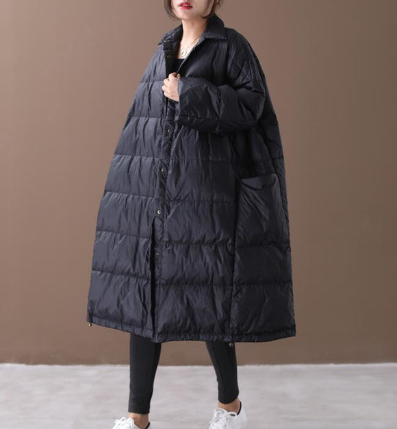 A-Line Women Winter Loose Side Pockets Down Jacket Women Down Coats