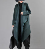 Women Cloak Coat Handmade Long loose Women Wool Coat Jacket