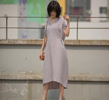 women-cotton-summer-dresses-short-sleeve-v-neck