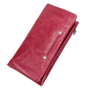 Women's Leather Wallet Hand Bag Purse Card Package Clutch Bag Storage Bag For Gift