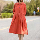 Women Cotton Dresses  Summer Dresses Women Long  Dresses Short Sleeve D9425