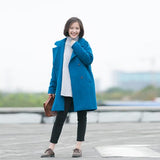 Blue Women Coat Wool Coat
