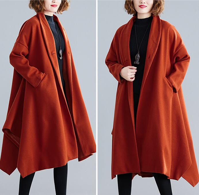Winter Women Wool Cloak Waist Belt Wool Coat Jacket Buttons 36221 –  SimpleLinenLife