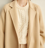 Long Women Winter Woolen Coat Long Women Wool Coat Jacket Waist Belt 3002